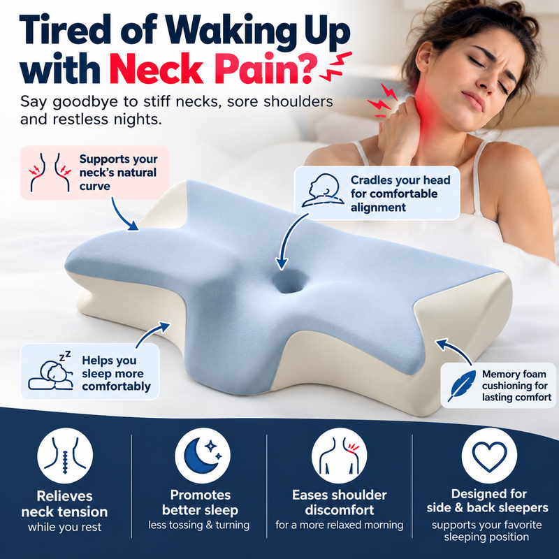 Ergonomic Butterfly Memory Foam Neck Pillow
